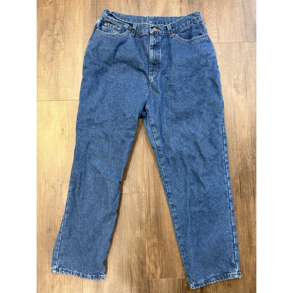Vtg 90s L.L. Bean Womens Flannel Lined Jeans Double L Relaxed Fit Size 16 33x30"